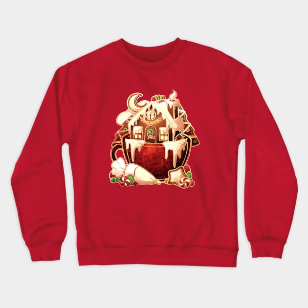 Holiday Wishes Gingerbread Teacup Crewneck Sweatshirt by heysoleilart